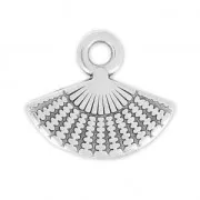 Charm fan 12mm Antique Silver Plating x1