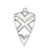 Pendant  ethnic african shield 30mm Antique Silver Plating