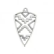 Pendant  ethnic african shield 30mm Antique Silver Plating