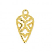 Pendant  ethnic african shield 24mm gold  x1|raw }}