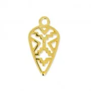 Pendant  ethnic african shield 24mm gold  x1