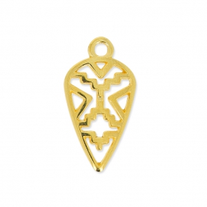 Pendant  ethnic african shield 24mm gold  x1
