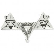 Pendant spacer 3 loops triangles ethnic28 mmAntique Silver Plating|raw }}