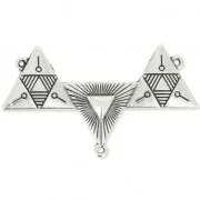 Pendant spacer 3 loops triangles ethnic28 mmAntique Silver Plating