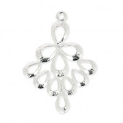 Drop pendant 25 mm fine silver plating x1