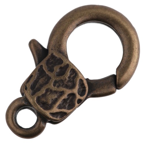 Decorated Lobster Clasp 23 mm - Bronze x1