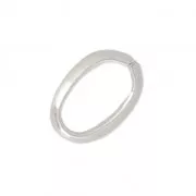 Metal Op Oval Ring Fine silver plating x2 15x10mm x1