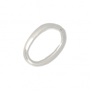 Metal Op Oval Ring Fine silver plating x2 15x10mm x1