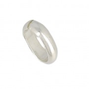 Metal Op Oval Ring Fine silver plating x2 15x10mm x1