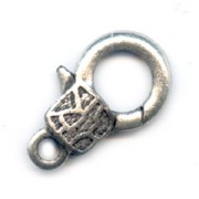 Lobster claw clasp 23mm antique silver tone|raw }}