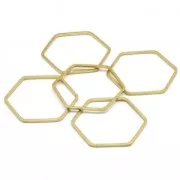 Spacer for beadweaving hexagone 16 mm nude brass