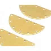 Spacer for beadweaving multirows half-moon 40x20 mm nude brass