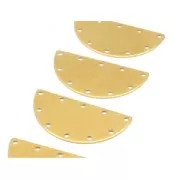Spacer for beadweaving multirows half-moon 40x20 mm nude brass