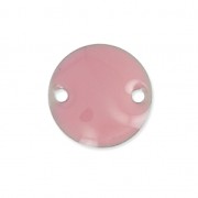 Epoxy enamelled round spacers 10mm Pink x5