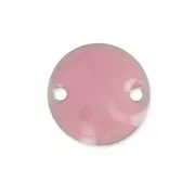 Epoxy enamelled round spacers 10mm Pink x5