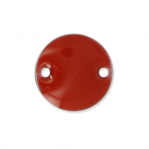 Round metal spacers 2 holes epoxy resin 10 mm - Dark red x5