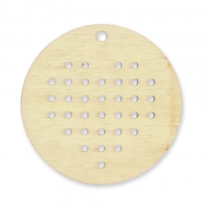 Round/heart Pendant Nude wood to decorate 45 mm for cross Stitch