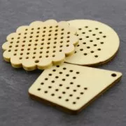 Round/heart Pendant Nude wood to decorate 45 mm for cross Stitch