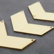 Spacer Herringbone 2 holes in nude wood to paint 80x60 mm