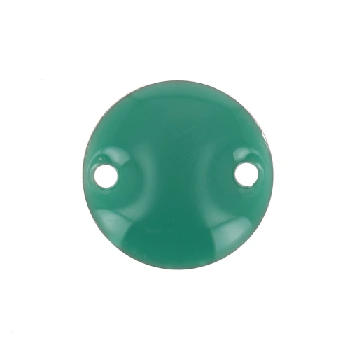 Epoxy enamelled round spacers 10mm emerald green x5