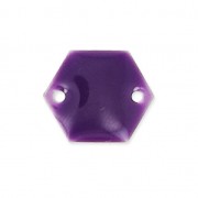 Epoxy enamelled spacers hexagone 2 holes  11.5 mm Violet x8