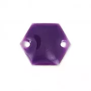 Epoxy enamelled spacers hexagone 2 holes  11.5 mm Violet x8