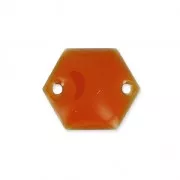 Epoxy enamelled spacers hexagone 2 holes 11.5 mm Terracotta x8