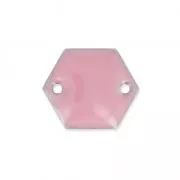 Epoxy enamelled spacers hexagone 2 holes 11.5 mm Pink x8