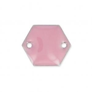 Epoxy enamelled spacers hexagone 2 holes 11.5 mm Pink x8