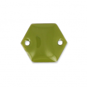 Epoxy enamelled spacers hexagone 2 holes 11.5 mm Olive x8