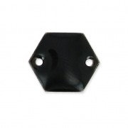 Epoxy enamelled spacers hexagone 2 holes 11.5 mm Black x8
