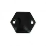 Epoxy enamelled spacers hexagone 2 holes 11.5 mm Black x8