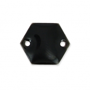 Epoxy enamelled spacers hexagone 2 holes 11.5 mm Black x8
