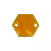 Epoxy enamelled spacers hexagone 2 holes 11.5 mm Mustard x8