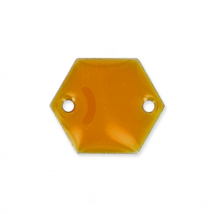 Epoxy enamelled spacers hexagone 2 holes 11.5 mm Mustard x8