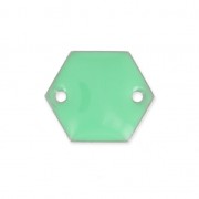 Epoxy enamelled spacers hexagone 2 holes  11.5 mm Mint x8|raw }}