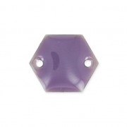 Epoxy enamelled spacers hexagone 2 holes  11.5 mm Lilac x8