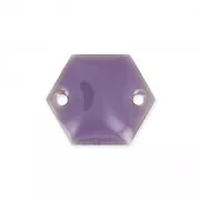 Epoxy enamelled spacers hexagone 2 holes  11.5 mm Lilac x8
