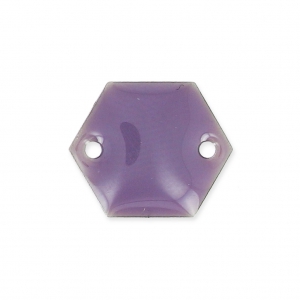 Epoxy enamelled spacers hexagone 2 holes  11.5 mm Lilac x8