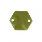 Epoxy enamelled spacers hexagone 2 holes  11.5 mm Kaki x8|raw }}