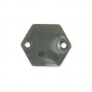 Epoxy enamelled spacers hexagone 2 holes  11.5 mm Medium Grey x8