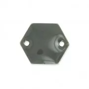 Epoxy enamelled spacers hexagone 2 holes  11.5 mm Medium Grey x8