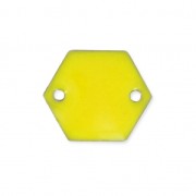 Epoxy enamelled spacers hexagone 2 holes  11.5 mm Yellow x8