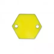 Epoxy enamelled spacers hexagone 2 holes  11.5 mm Yellow x8