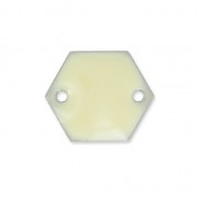 Epoxy enamelled spacers hexagone 2 holes  11.5 mm Cream x8|raw }}