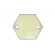 Epoxy enamelled spacers hexagone 2 holes 11.5 mm Cream x8