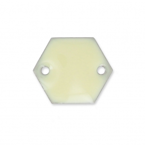 Epoxy enamelled spacers hexagone 2 holes 11.5 mm Cream x8