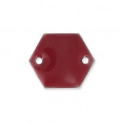 Epoxy enamelled spacers hexagone 2 holes 11.5 mm burgundy x8|raw }}