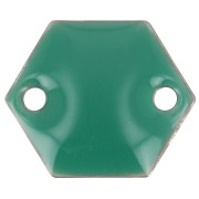 Epoxy enamelled spacers hexagone 2 holes  11.5 mm emerald green x8|raw }}