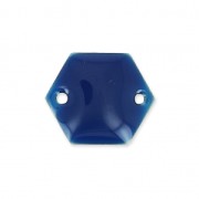 Epoxy enamelled spacers hexagone 2 holes  11.5 mm Night Blue x8|raw }}